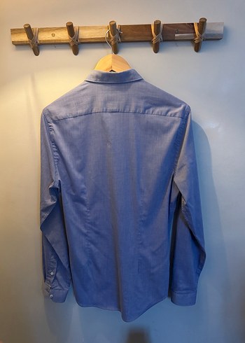 ZARA, Mavi Uzun Kollu, Slim Fit Gömlek - Görsel 3