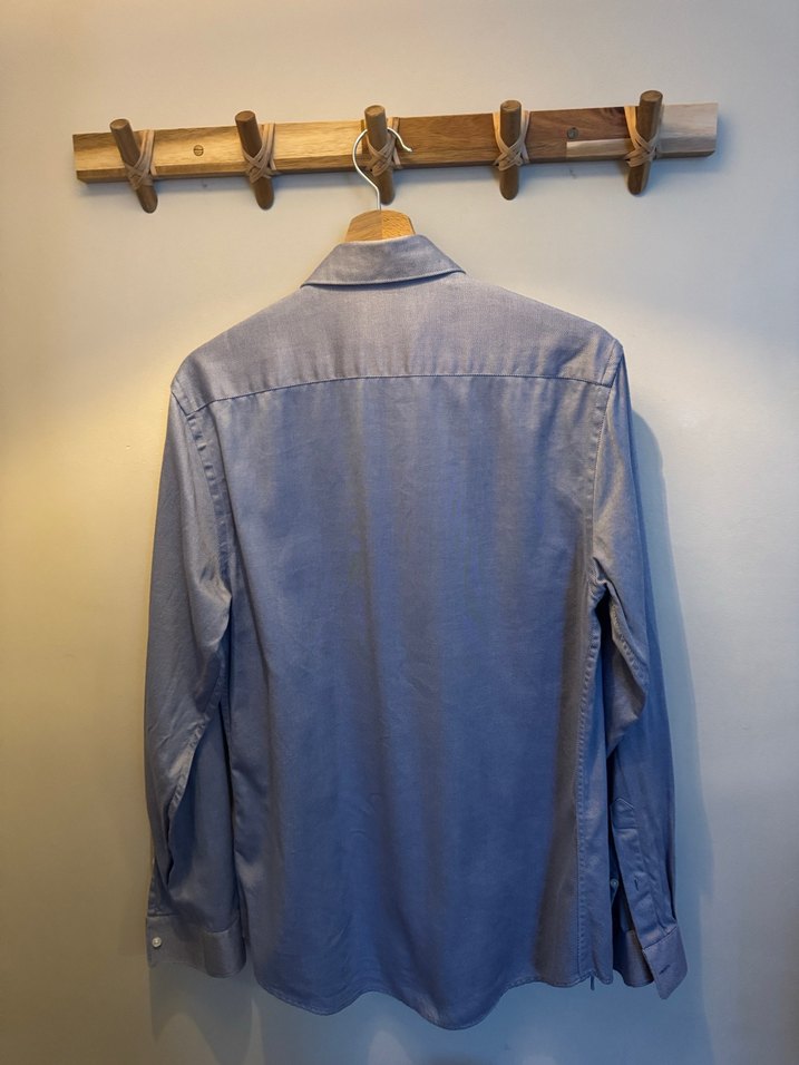 ZARA, Mavi Uzun Kollu, Slim Fit Gömlek - Görsel 4