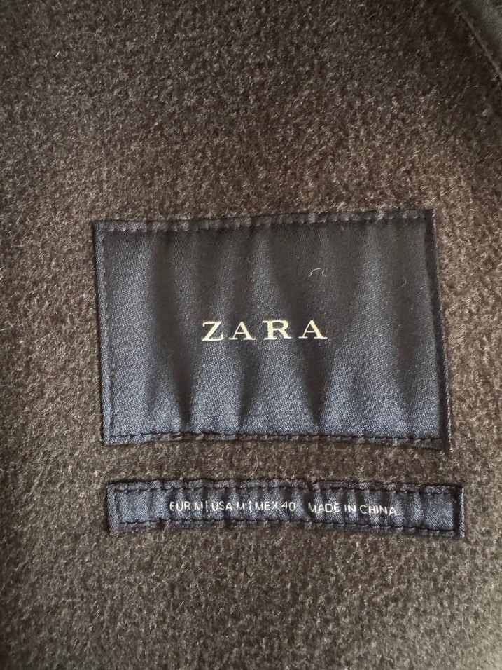 ZARA, Koyu Haki, İnce Kaşe Kaban - Görsel 3