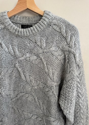 ZARA, Gri Örgü Salaş Kazak - Görsel 4