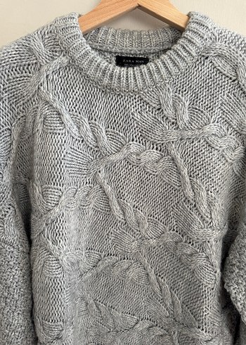 ZARA, Gri Örgü Salaş Kazak - Görsel 3