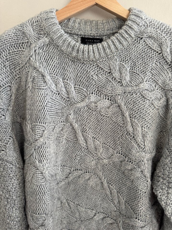 ZARA, Gri Örgü Salaş Kazak - Görsel 3