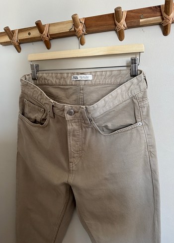 ZARA, Bej Denim Pantolon - Görsel 4