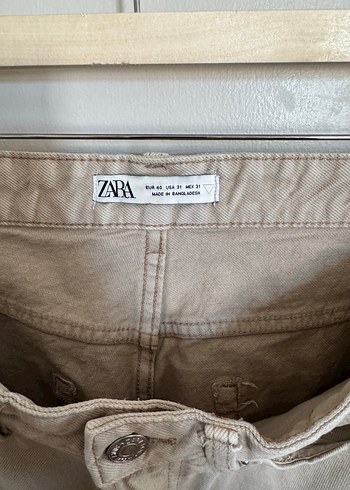 ZARA, Bej Denim Pantolon - Görsel 3