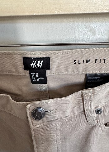 H&M, Bej Slim Fit Pantolon - Görsel 3