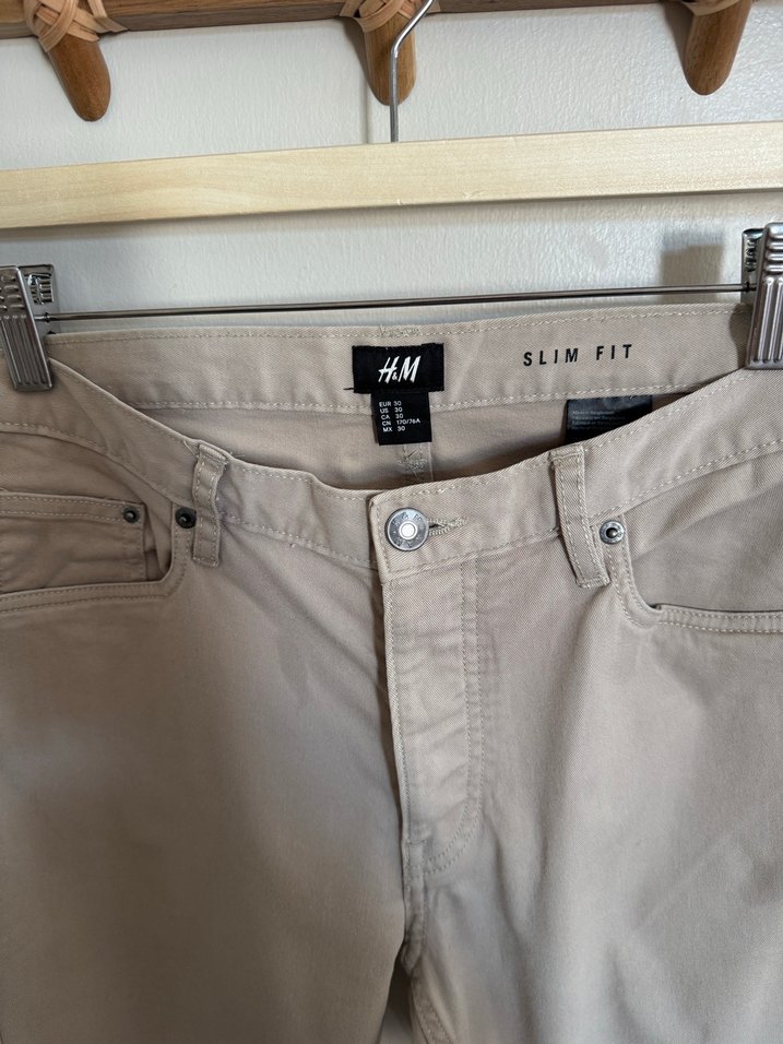 H&M, Bej Slim Fit Pantolon - Görsel 2