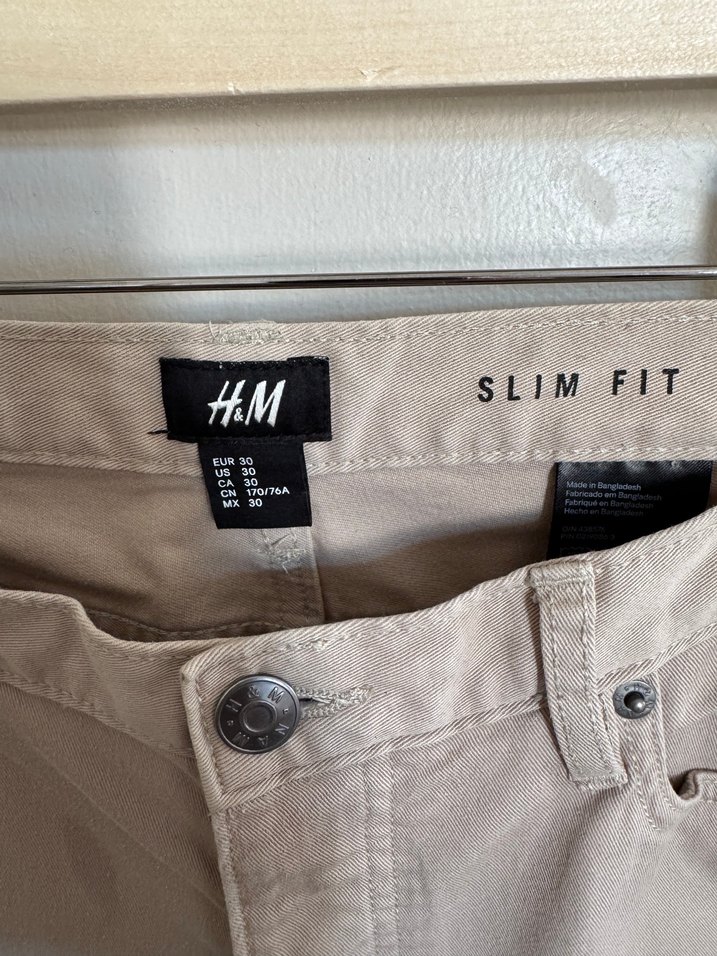 H&M, Bej Slim Fit Pantolon - Görsel 3