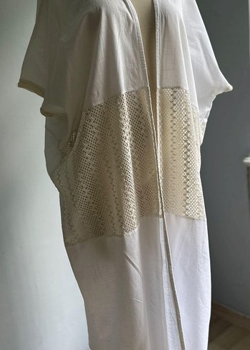 xl Beden Beyaz Uzun Bohem Kadın Kimono