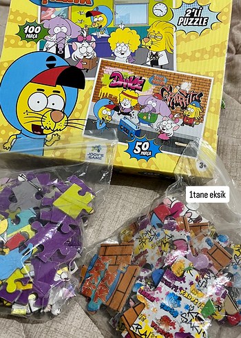 Çocuklar için 2'li Renkli Puzzle Seti