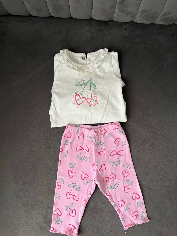 Bebek Kız Beyaz Uzun Kollu Takım - Görsel 2