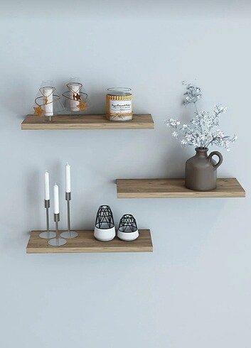 Dekoratif raf 3lü 40x15