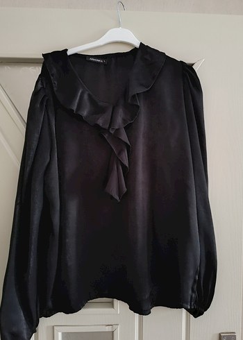 Siyah Uzun Kollu V Yaka Kadın Bluz - Görsel 2