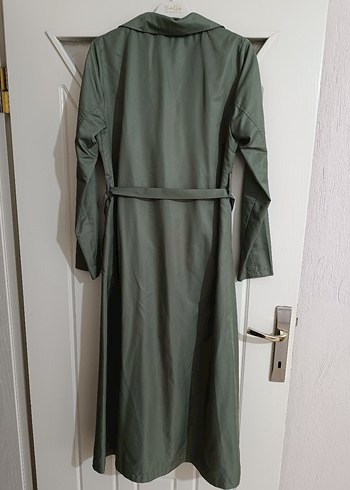 Düğmeli Uzun Kadın Trençkot - Görsel 3