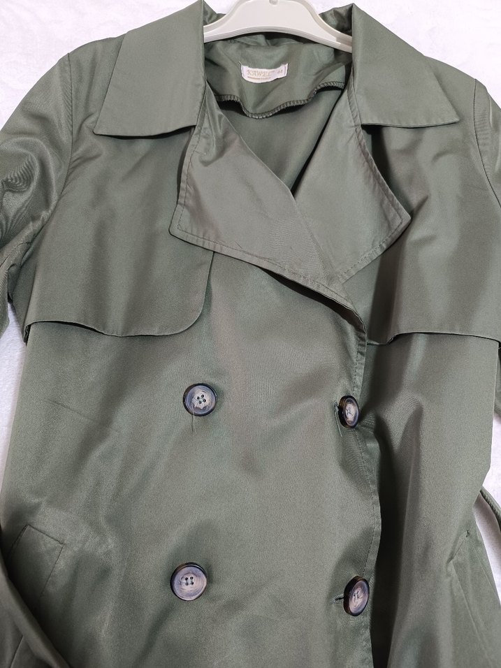 Düğmeli Uzun Kadın Trençkot - Görsel 2