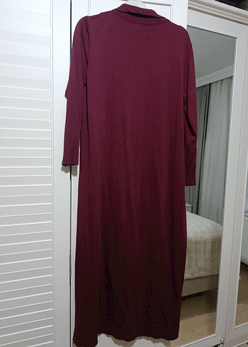 Bordo Düğmeli elbise - Görsel 3