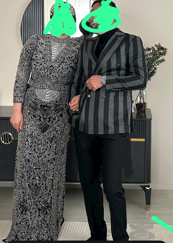 Boncuk İşlemeli Vintage Uzun Gri Abiye 40 ve 42 bedene uygun - Görsel 4