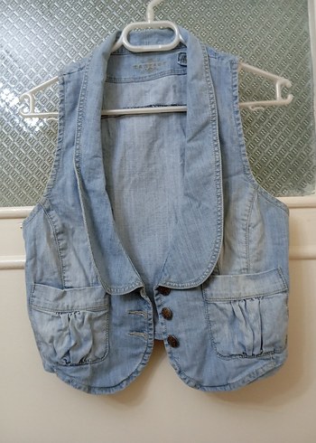 Rampage Amerikan Düğmeli Kolsuz Mavi Denim Yelek
