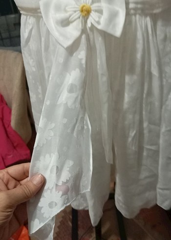 6 Yaş Beden beyaz Renk Klasik Beyaz Kız Çocuk Elbisesi