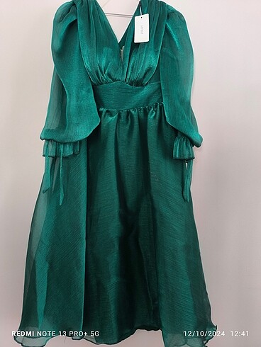 Yeşil abiye elbise - Görsel 7