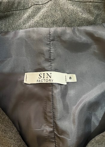 Düğmeli Gri Midi Boy Keten Ceket - Görsel 3