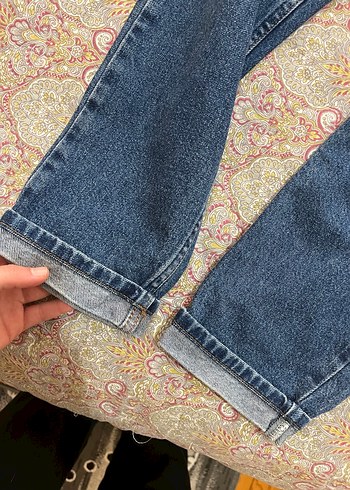 Mavi Bol Kesim Normal Boy Kadın Kot Pantolon - Görsel 4