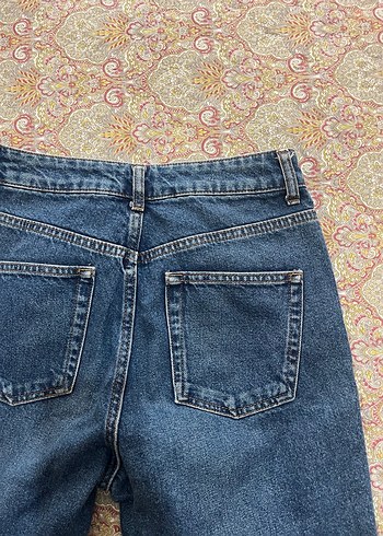 Mavi Bol Kesim Normal Boy Kadın Kot Pantolon - Görsel 2