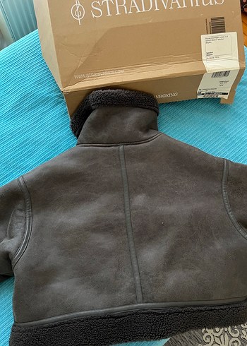 Stradivarius Gri Süet Kısa Kadın Ceket - Görsel 2