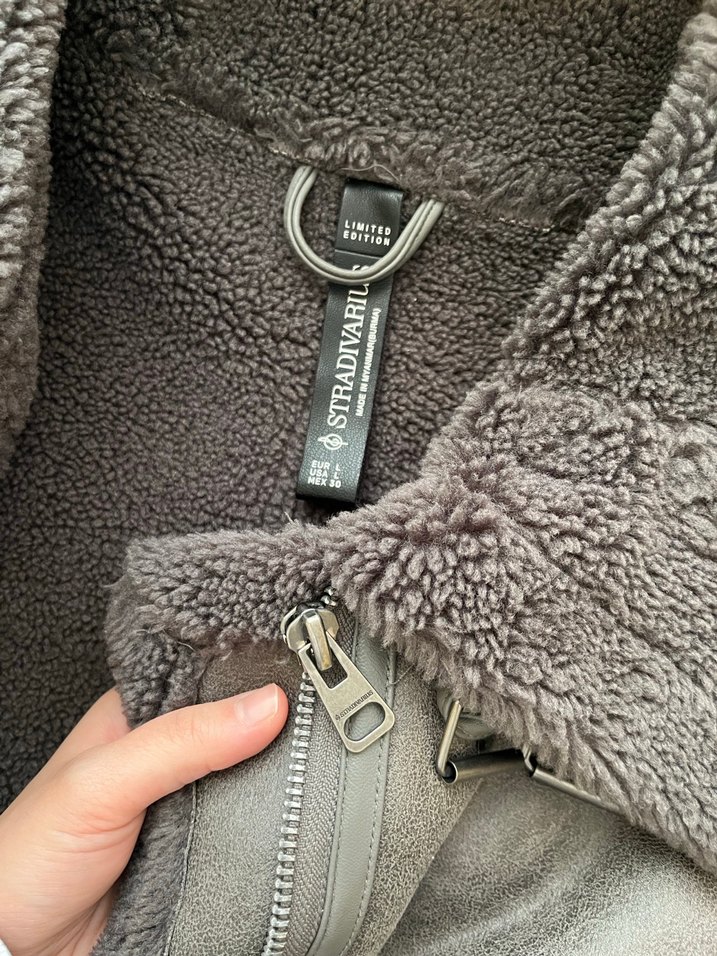 Stradivarius Gri Süet Kısa Kadın Ceket - Görsel 4