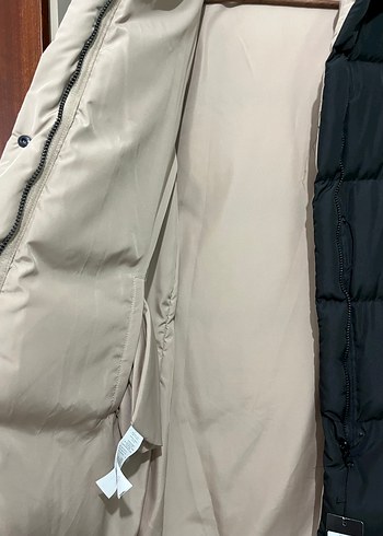 Uzun Siyah Kadın Kışlık Mont Kapüşonlu - Görsel 4