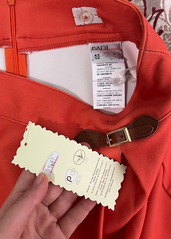 Bohem Tarzı Kemerli Kırmızı Mini Etek - Görsel 2