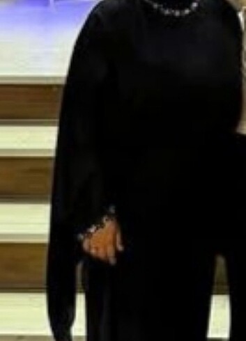 Hennin Taşlı Tesettür Abiye Elbise  - Görsel 8