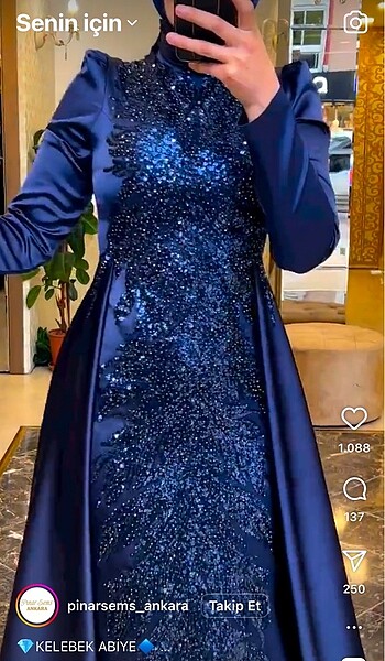 Pınar Şems Tesettür Abiye Kelebek Model - Görsel 8