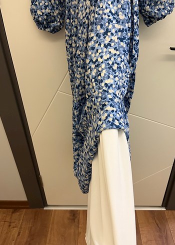 Mavi Şifon Tesettür Kadın Elbise - Görsel 7