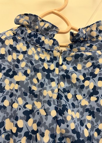 Mavi Şifon Tesettür Kadın Elbise - Görsel 5