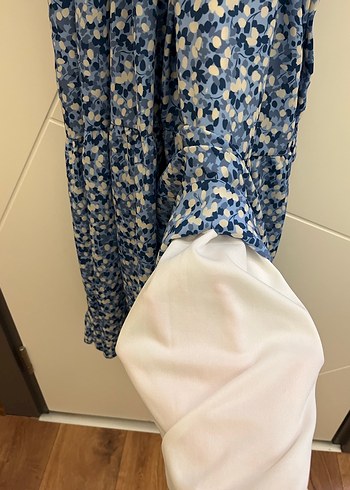 Mavi Şifon Tesettür Kadın Elbise - Görsel 8