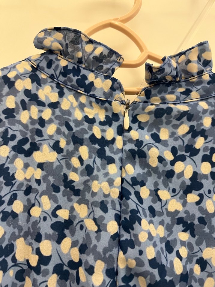 Mavi Şifon Tesettür Kadın Elbise - Görsel 5