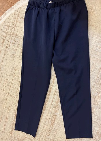 Kadın Lacivert boru paça kumaş pantolon - Görsel 2