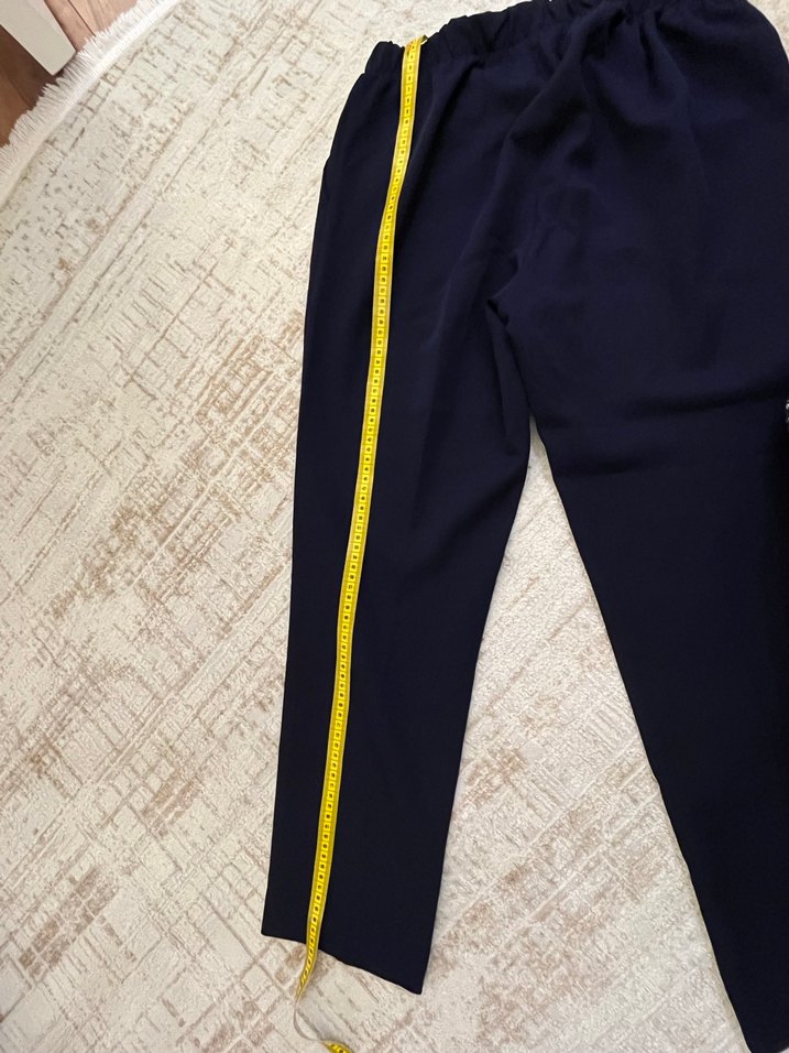 Kadın Lacivert boru paça kumaş pantolon - Görsel 4