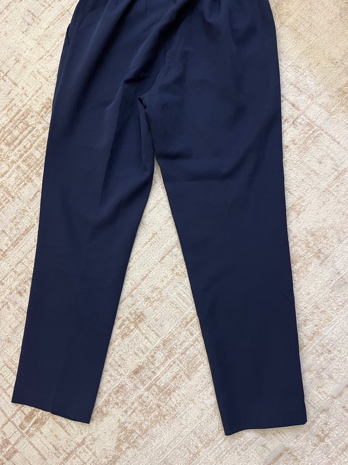 Kadın Lacivert boru paça kumaş pantolon - Görsel 3