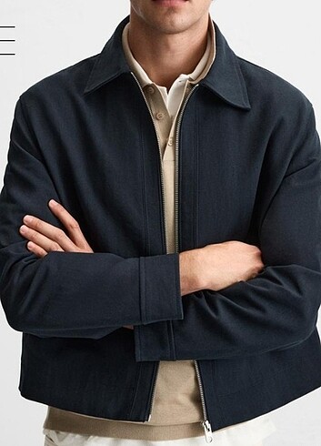 Zara ZARA CROPPED ZIP-UP JACKET 0 ORGANICALLY COTTON