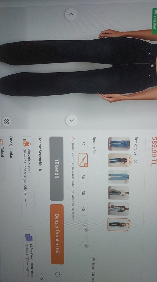 Kadın Siyah Denim Pantolon - Görsel 4