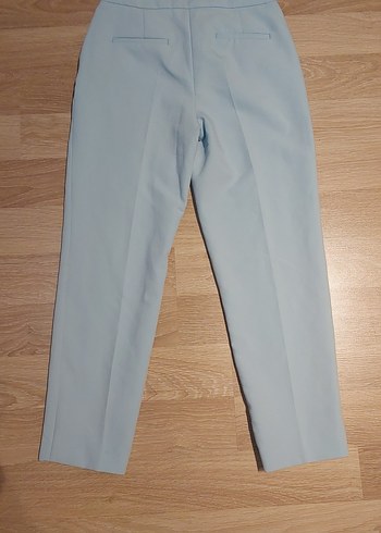 Buz Mavisi Midi Kumaş Kadın Pantolon - Görsel 2