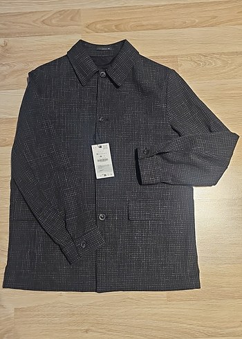 Zara Garantili Koyu Gri Ekose Uzun Kollu Gomlek