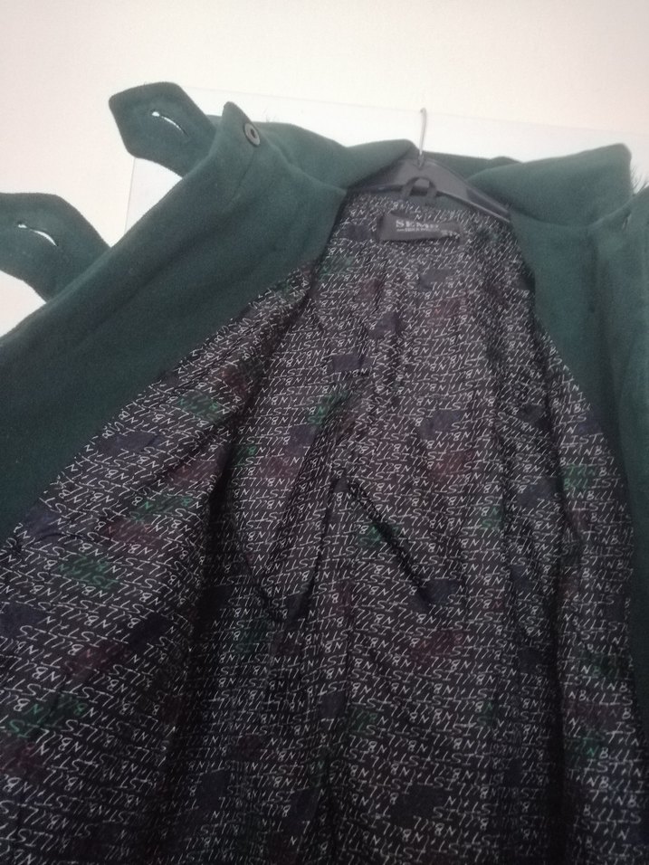 Kürklü Yeşil Kadın Midi Kaban - Görsel 2