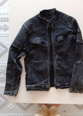 LC Waikiki Erkek Siyah Biker kot Ceket