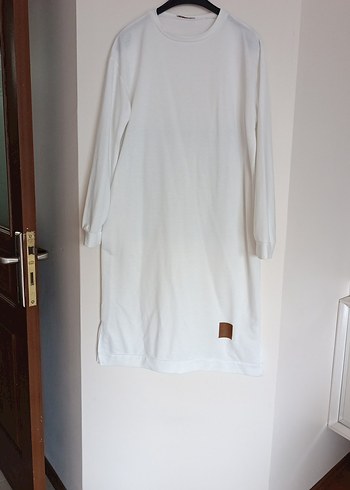 Kadın Beyaz Uzun Kollu uzun Sweatshirt