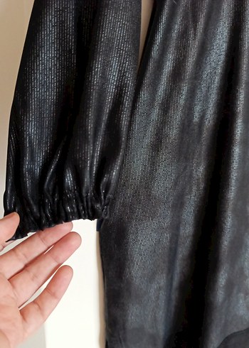 44 Beden siyah Renk Siyah Uzun Kollu Salaş Gotik Tunik