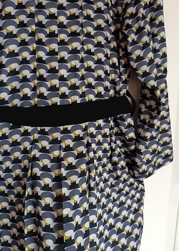 ince ipek saten desenli tunik - Görsel 7