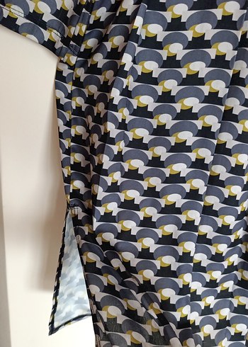 ince ipek saten desenli tunik - Görsel 6