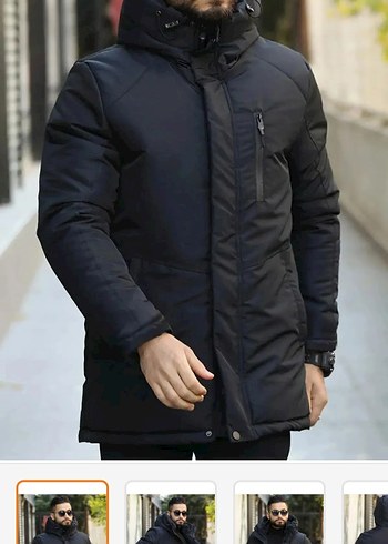 Siyah Erkek Midi Mont - Görsel 2